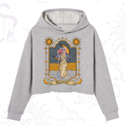 Purplehecate Aquarius Zodiac Crop Hoodie