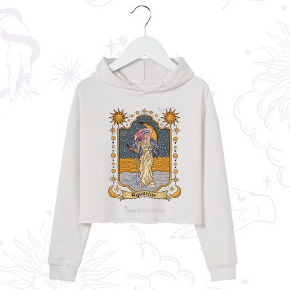 Purplehecate Aquarius Zodiac Crop Hoodie
