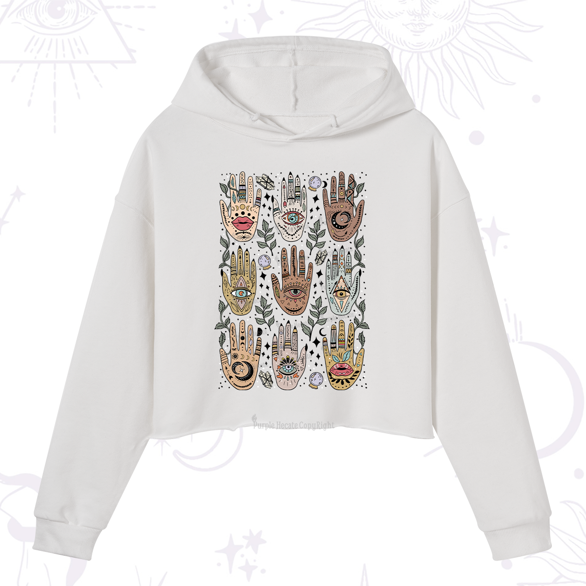 Purplehecate Helping Hands Crop Hoodie