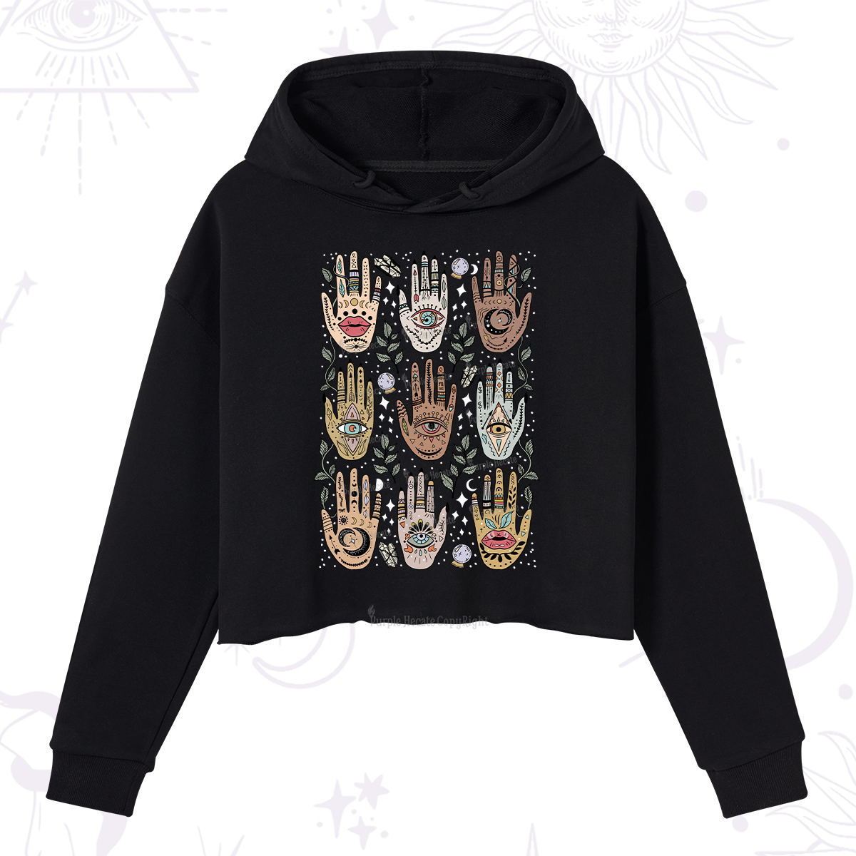 Purplehecate Helping Hands Crop Hoodie