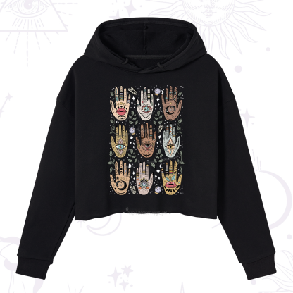 Purplehecate Helping Hands Crop Hoodie