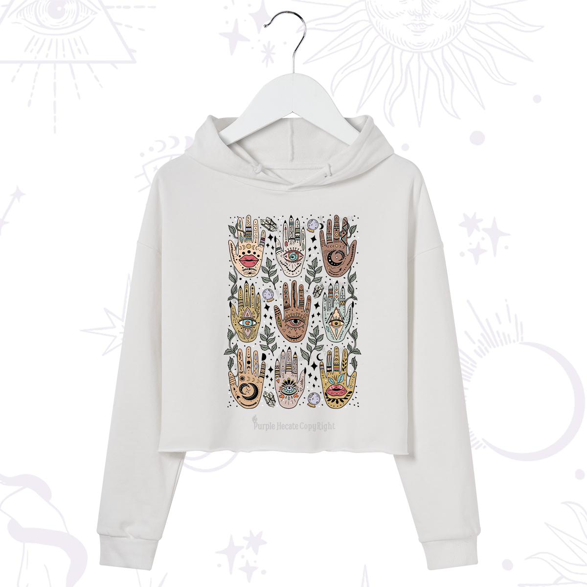 Purplehecate Helping Hands Crop Hoodie