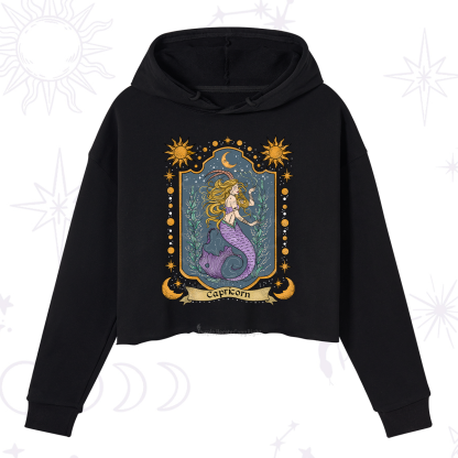Purplehecate Capricorn Zodiac Crop Hoodie