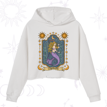 Purplehecate Capricorn Zodiac Crop Hoodie