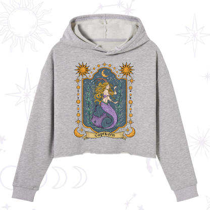 Purplehecate Capricorn Zodiac Crop Hoodie