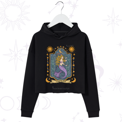 Purplehecate Capricorn Zodiac Crop Hoodie