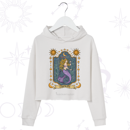 Purplehecate Capricorn Zodiac Crop Hoodie