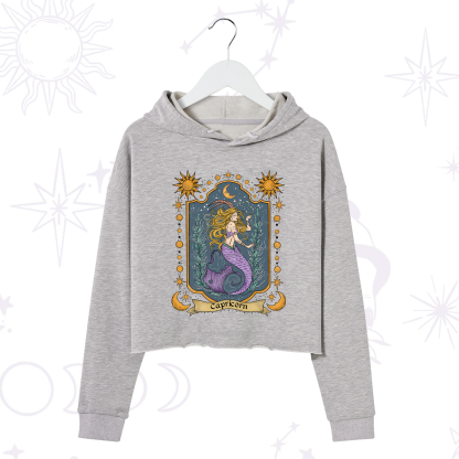 Purplehecate Capricorn Zodiac Crop Hoodie