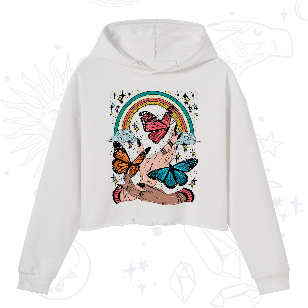 Purplehecate Metamorphoses Crop Hoodie