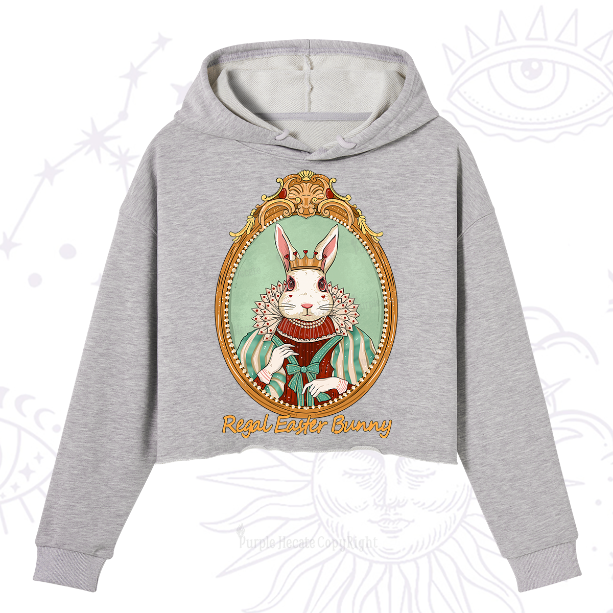 Purplehecate Regal Easter Bunny Crop Hoodie