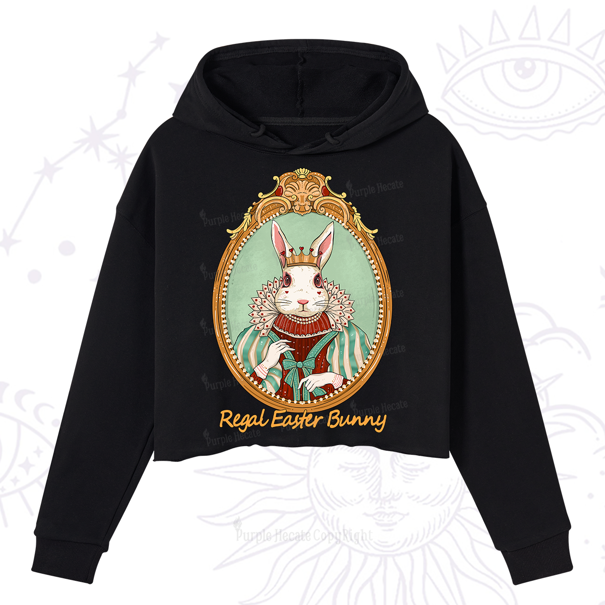 Purplehecate Regal Easter Bunny Crop Hoodie