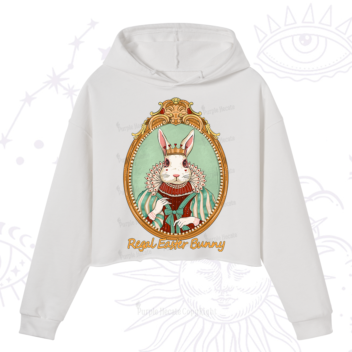Purplehecate Regal Easter Bunny Crop Hoodie