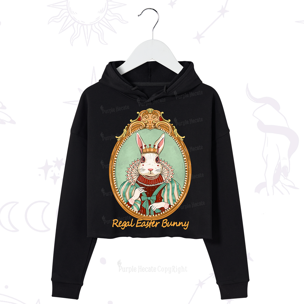 Purplehecate Regal Easter Bunny Crop Hoodie