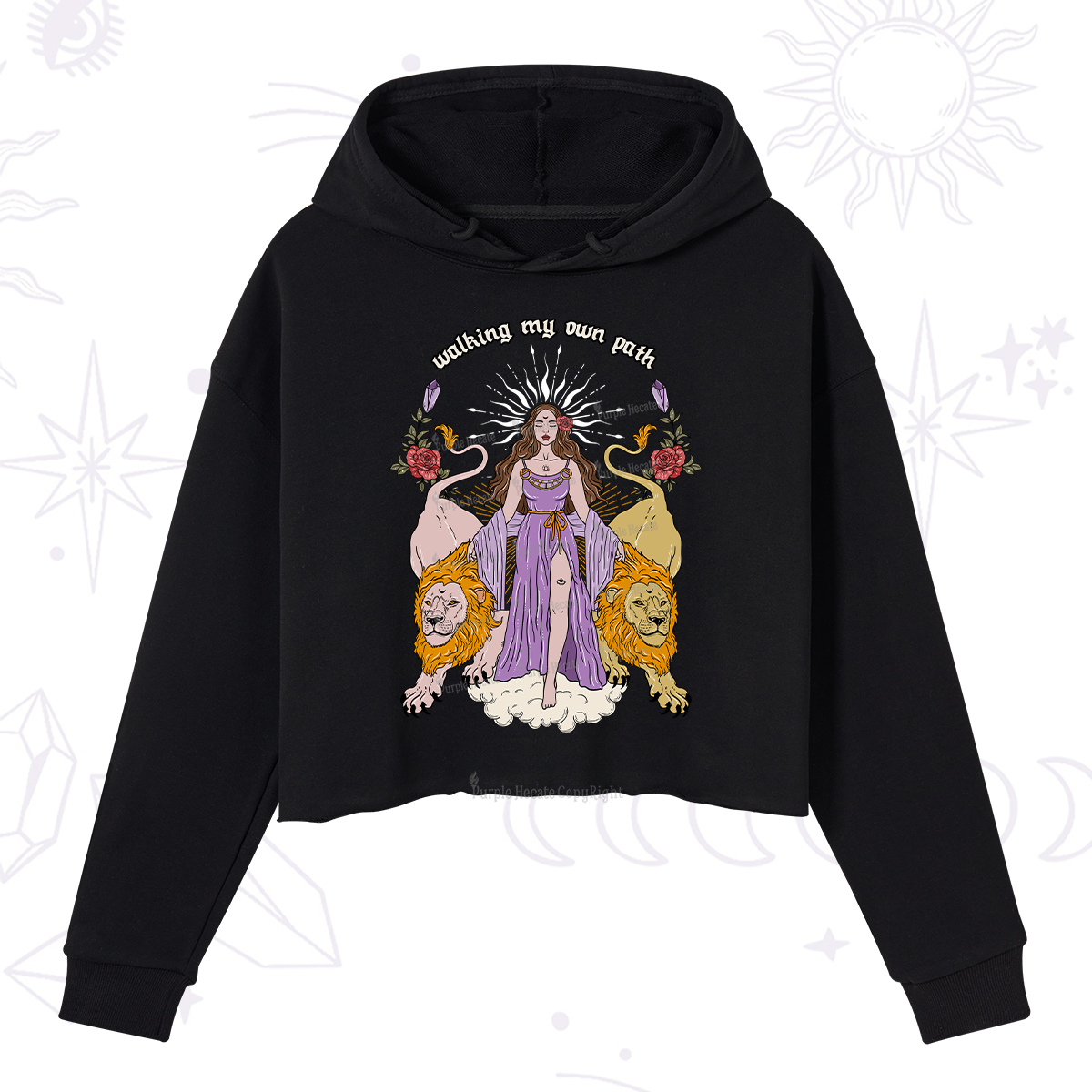 Purplehecate The Goddess Walking My Own Path Crop Hoodie