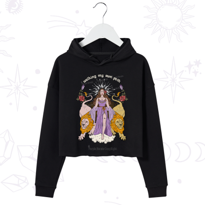 Purplehecate The Goddess Walking My Own Path Crop Hoodie