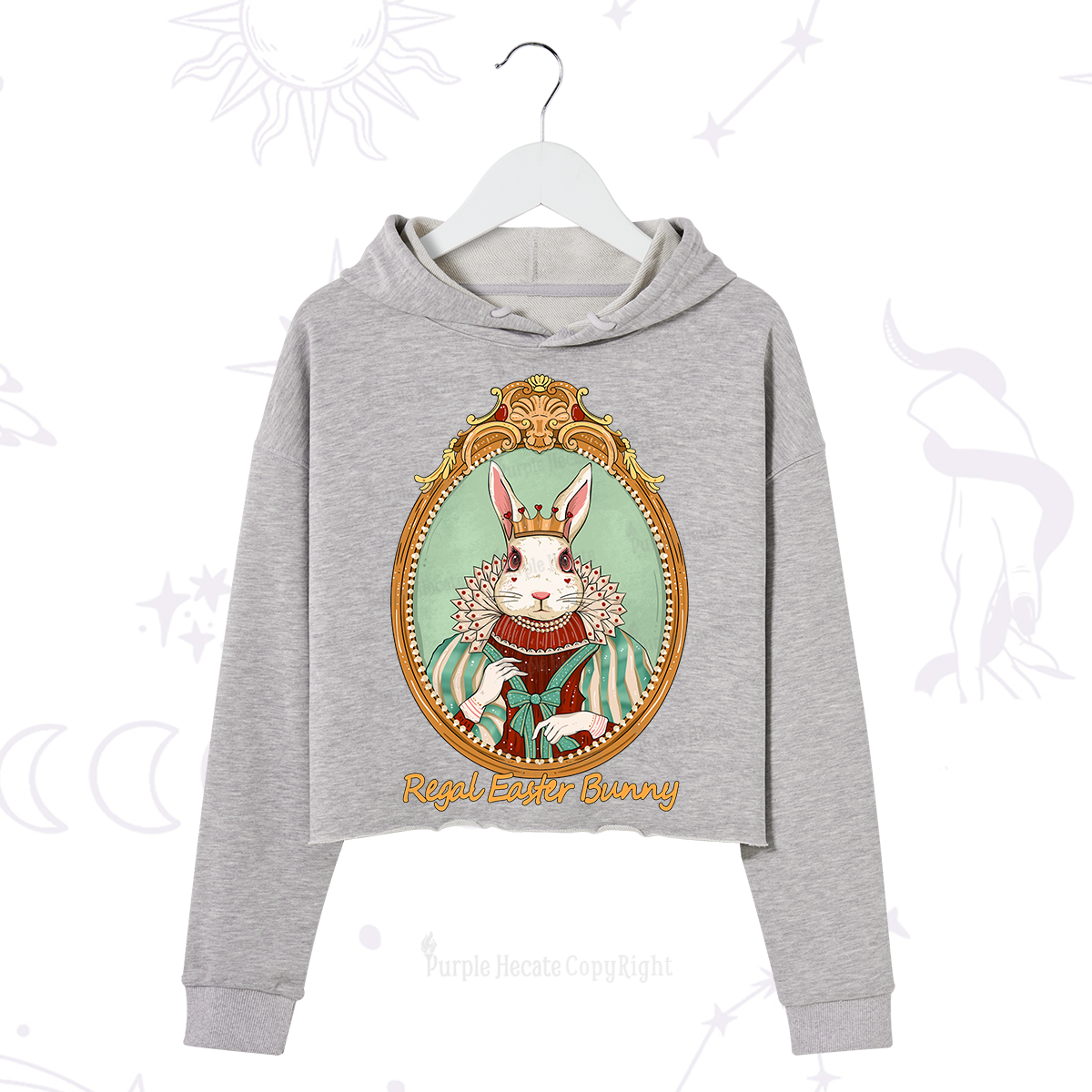 Purplehecate Regal Easter Bunny Crop Hoodie