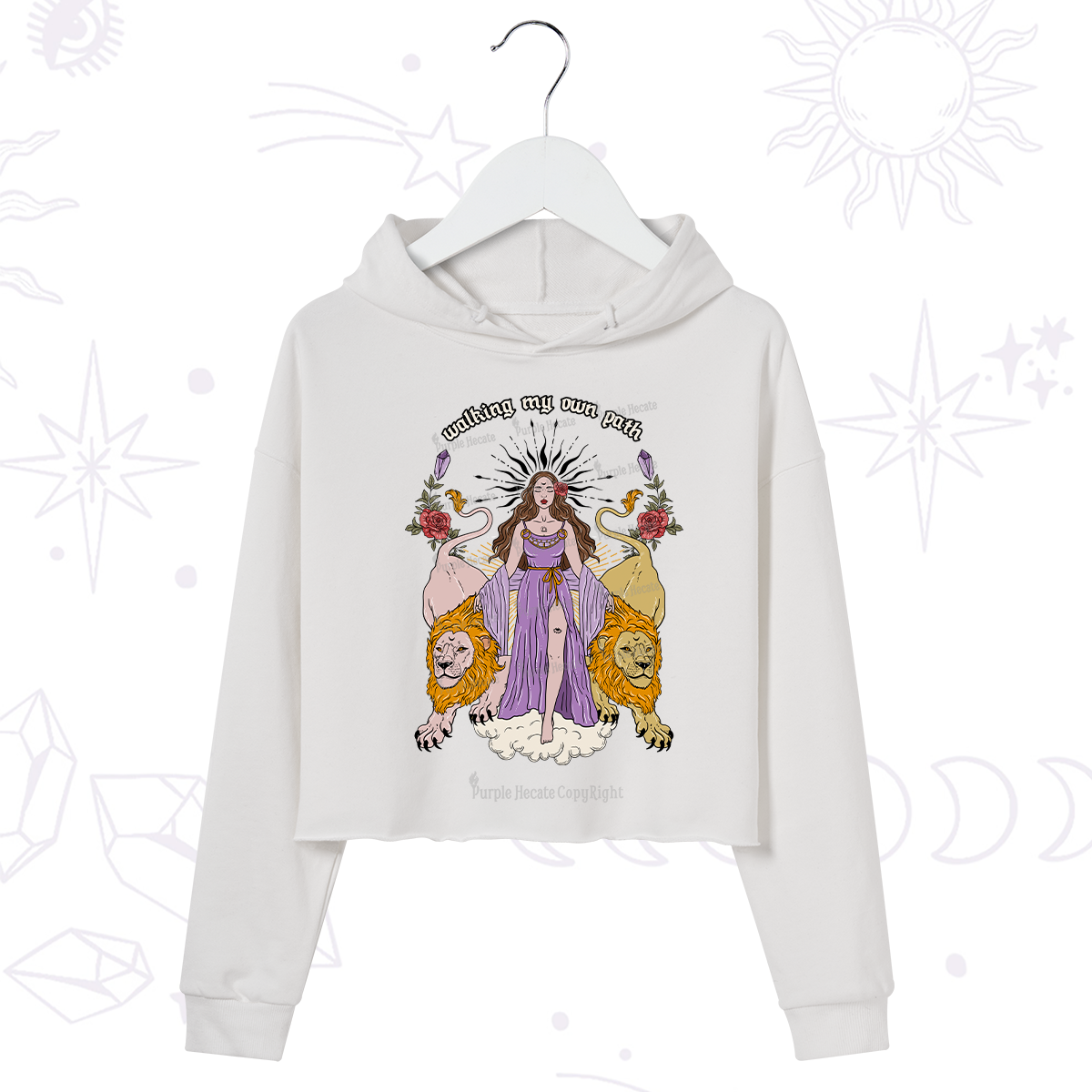 Purplehecate The Goddess Walking My Own Path Crop Hoodie