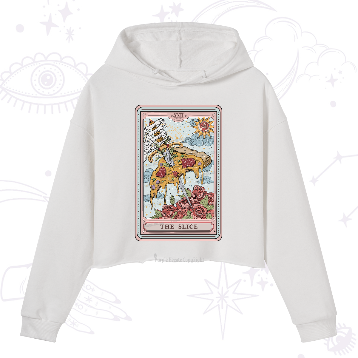 Purplehecate The Slice Food Tarot Crop Hoodie