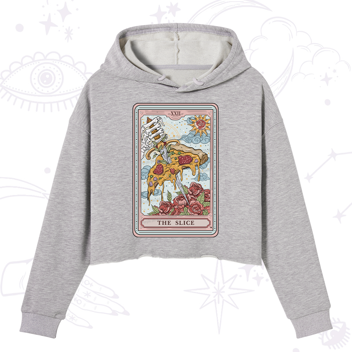 Purplehecate The Slice Food Tarot Crop Hoodie