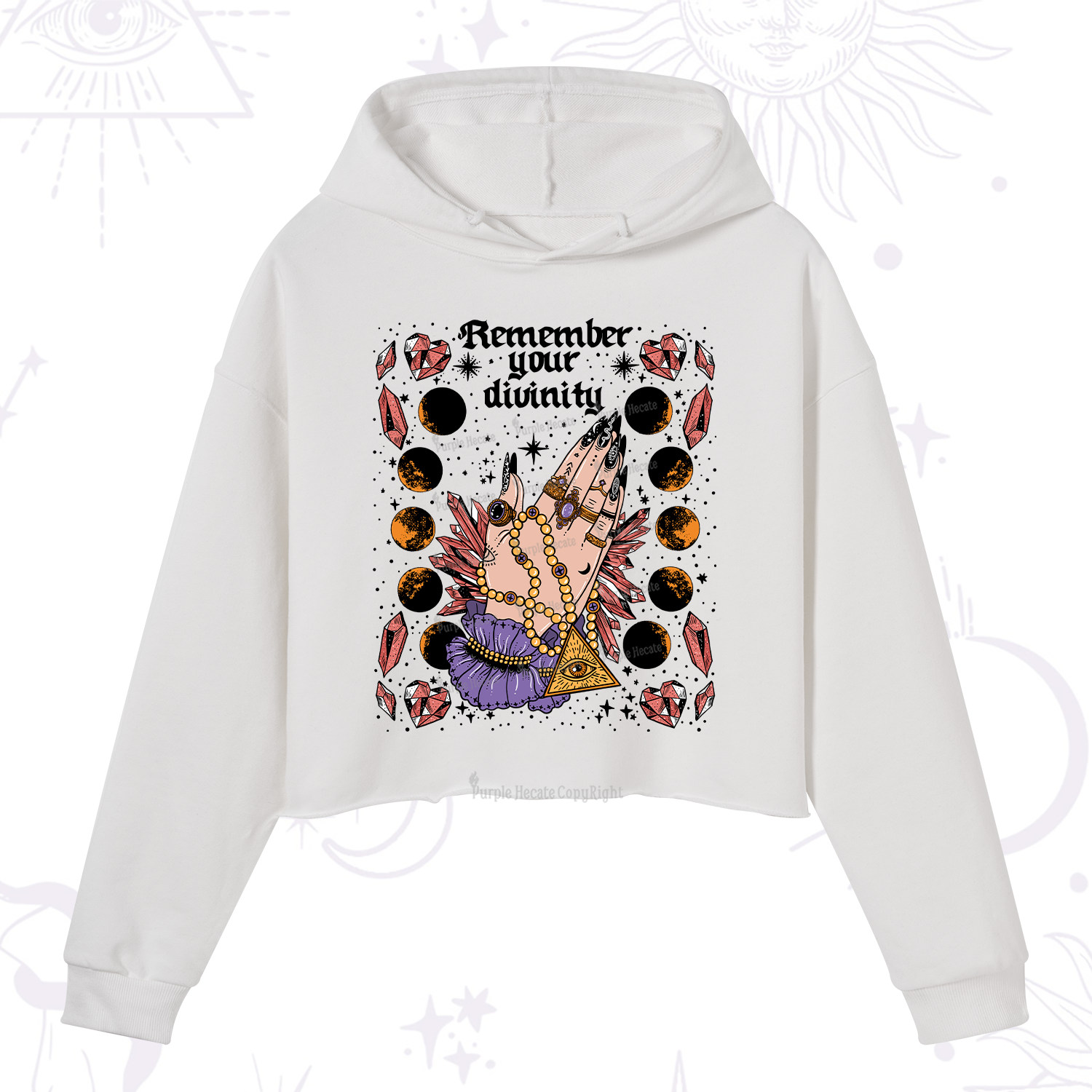 Purplehecate Remember Your Divinity Crop Hoodie