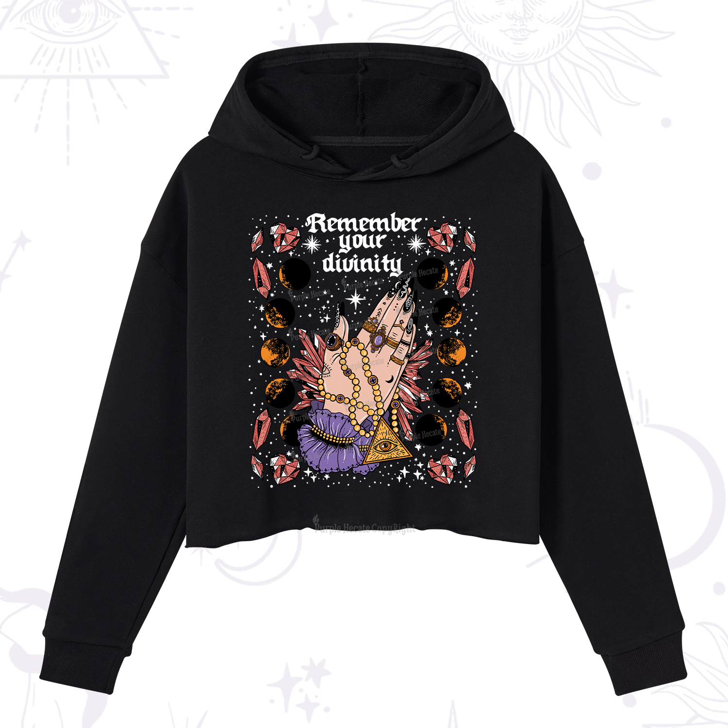 Purplehecate Remember Your Divinity Crop Hoodie