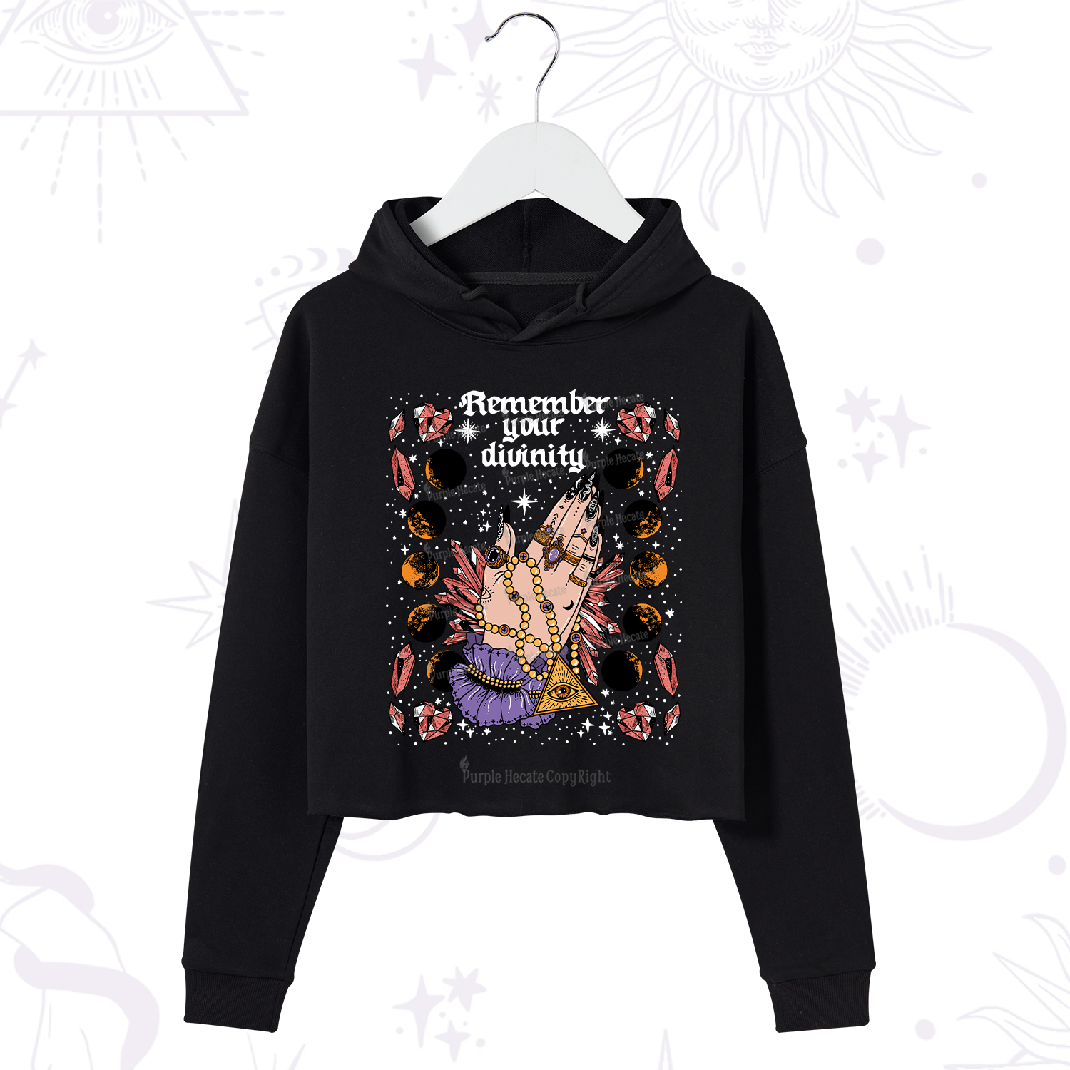 Purplehecate Remember Your Divinity Crop Hoodie