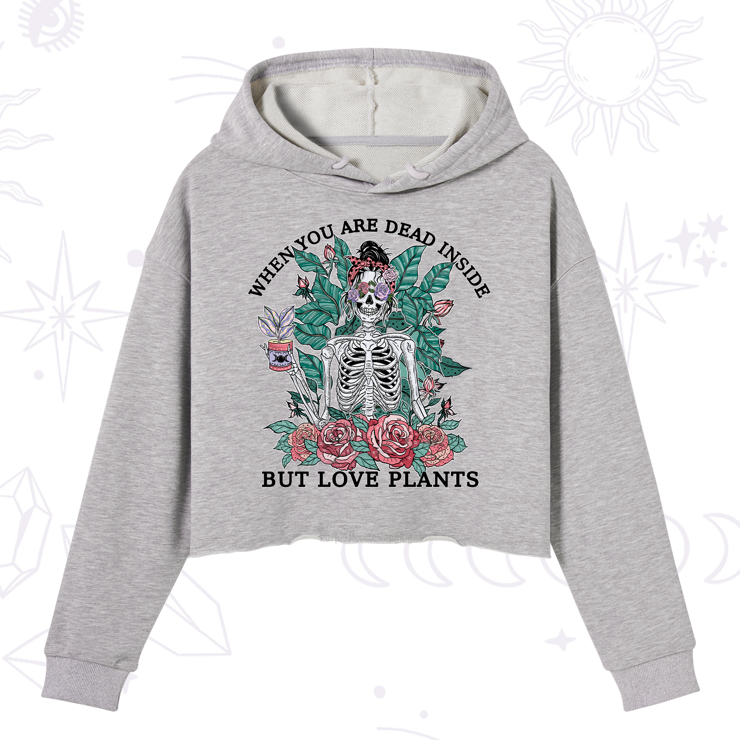 Purplehecate When You Dead Inside Crop Hoodie