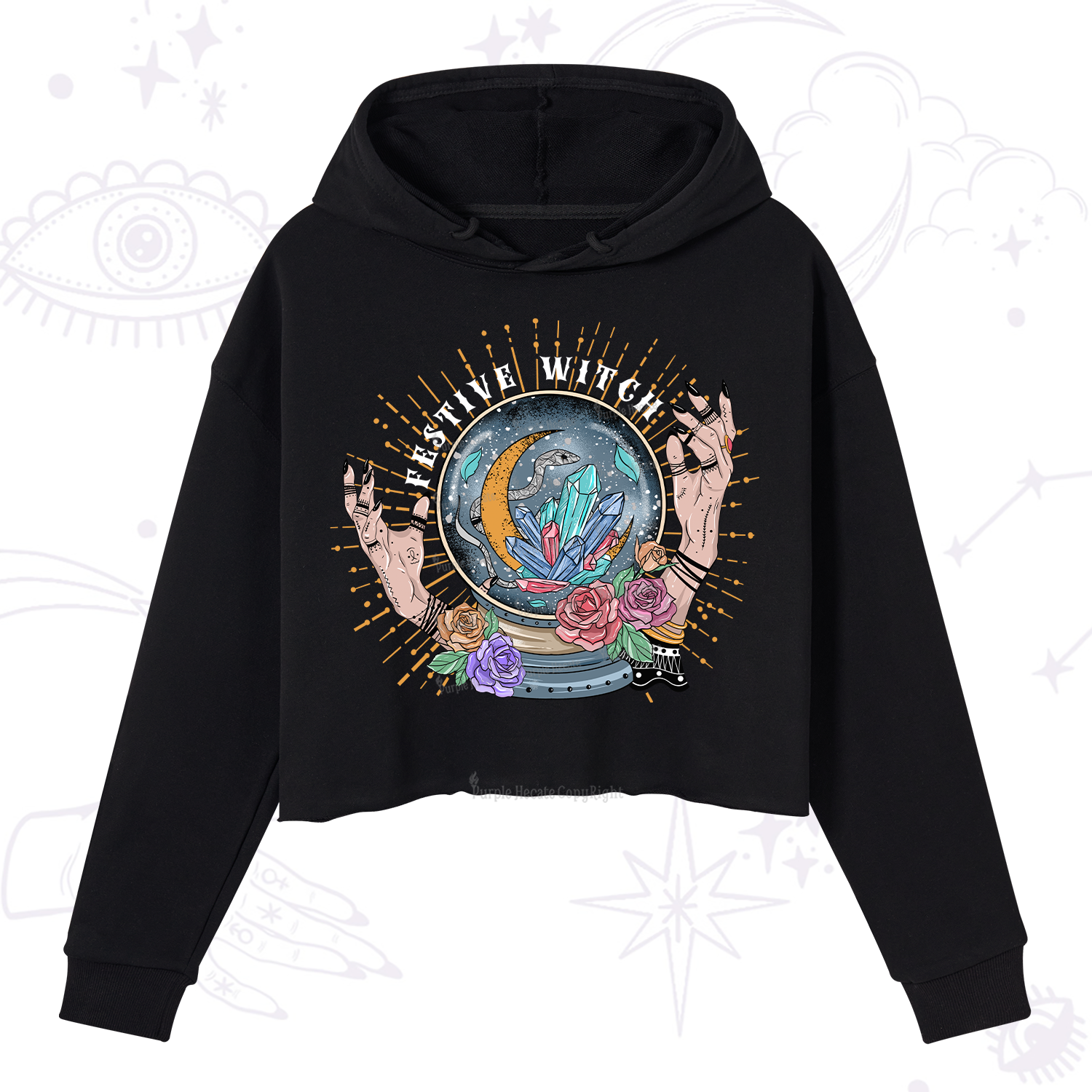 Purplehecate Festive Witch Crop Hoodie