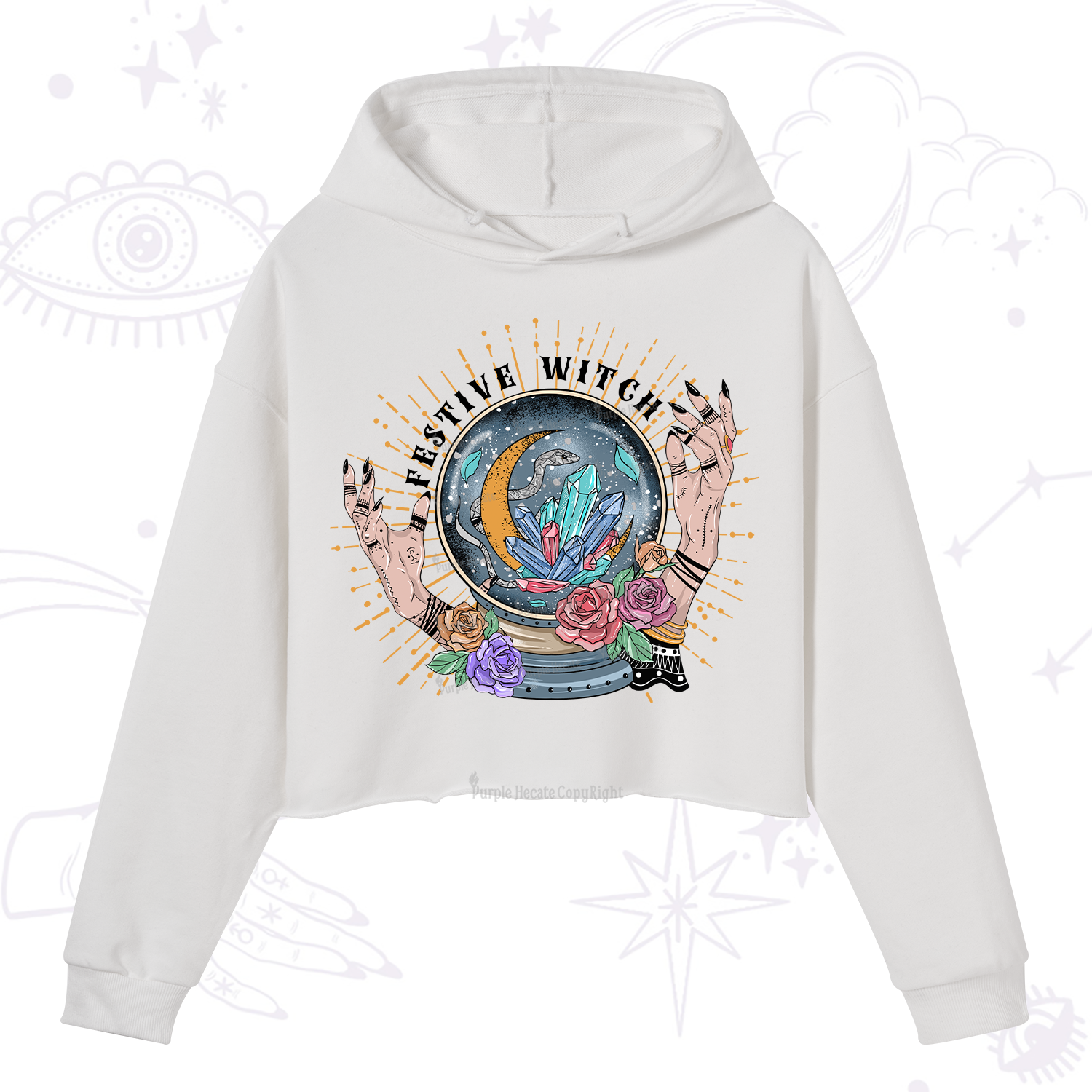 Purplehecate Festive Witch Crop Hoodie
