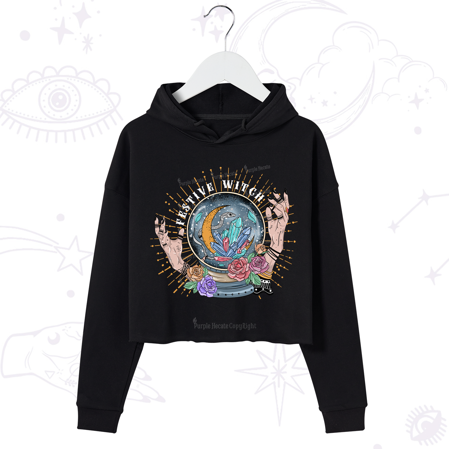 Purplehecate Festive Witch Crop Hoodie