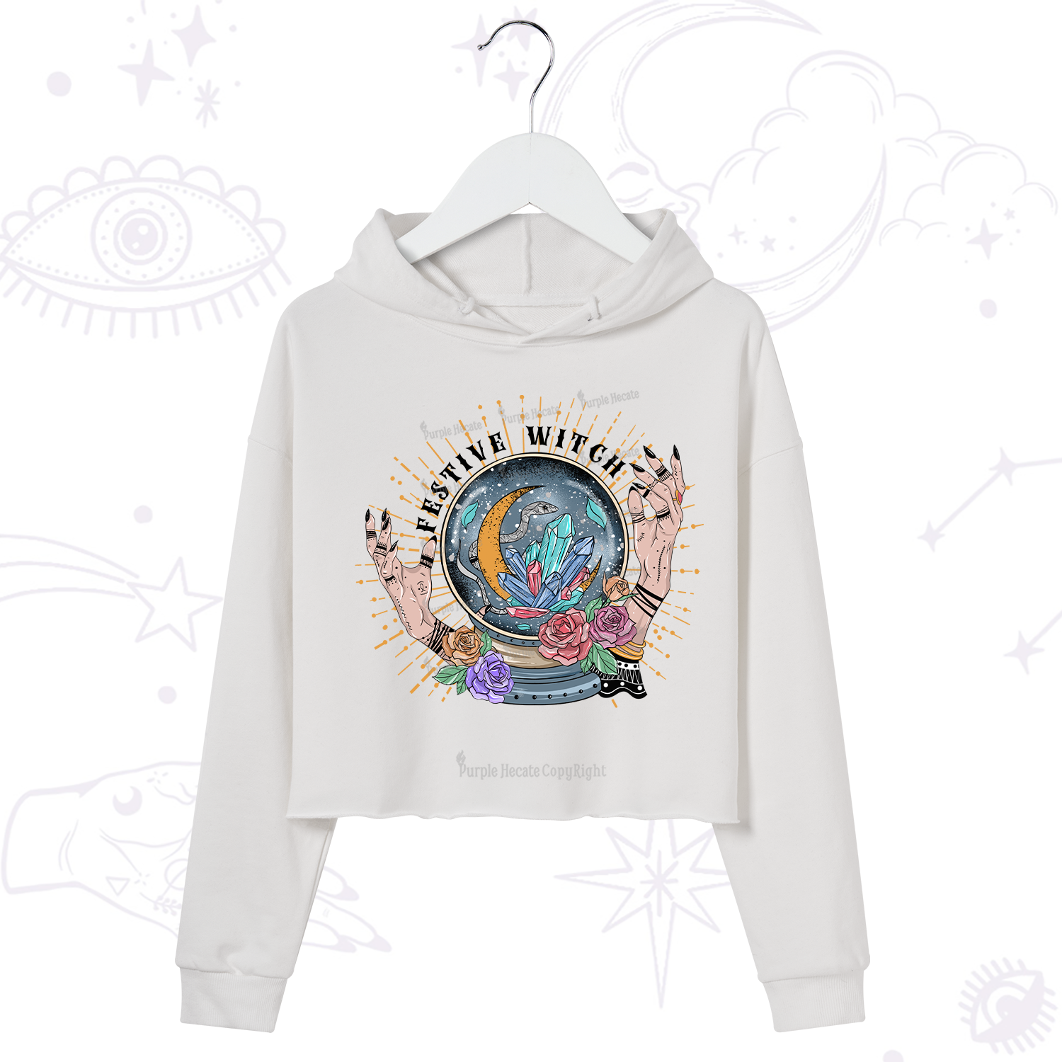 Purplehecate Festive Witch Crop Hoodie