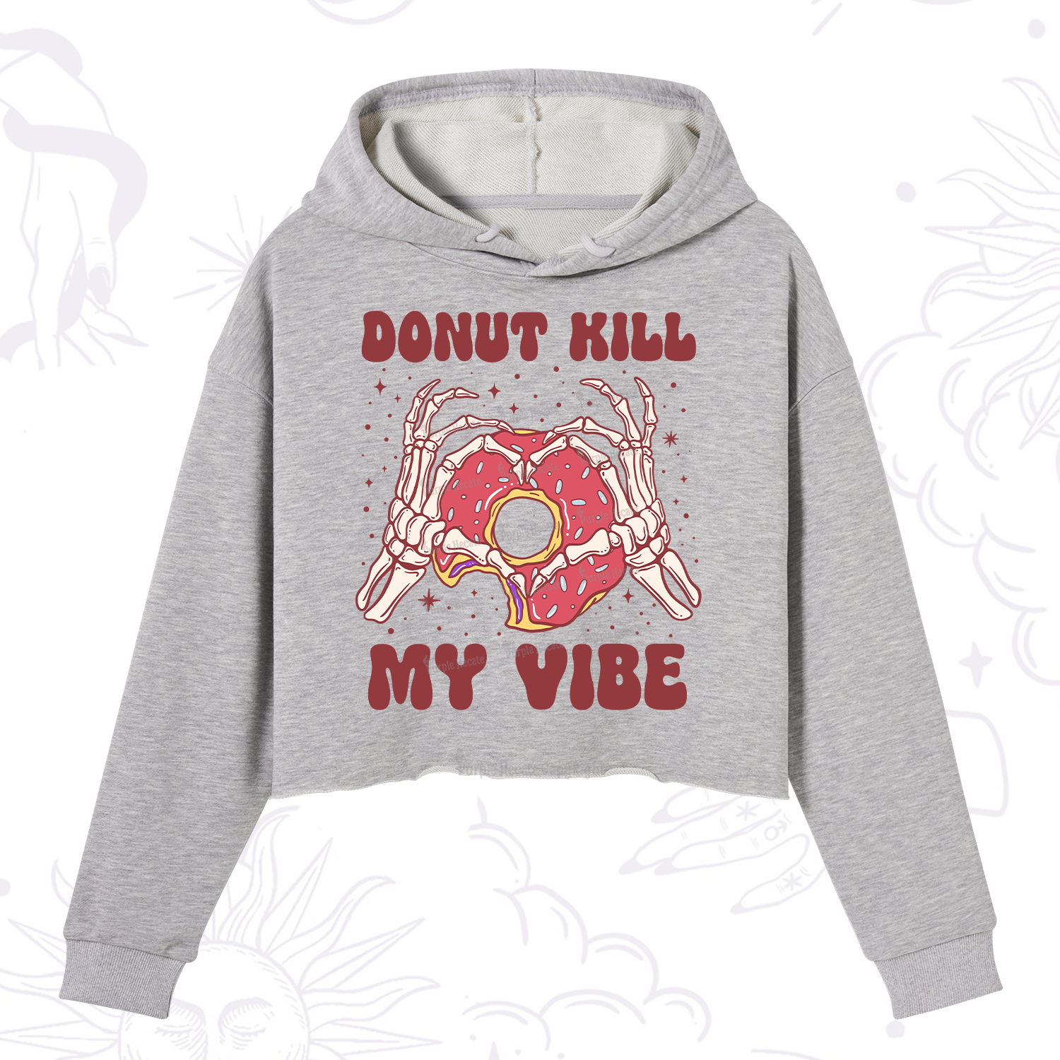 Purplehecate Donut Kill My Vibe Crop Hoodie