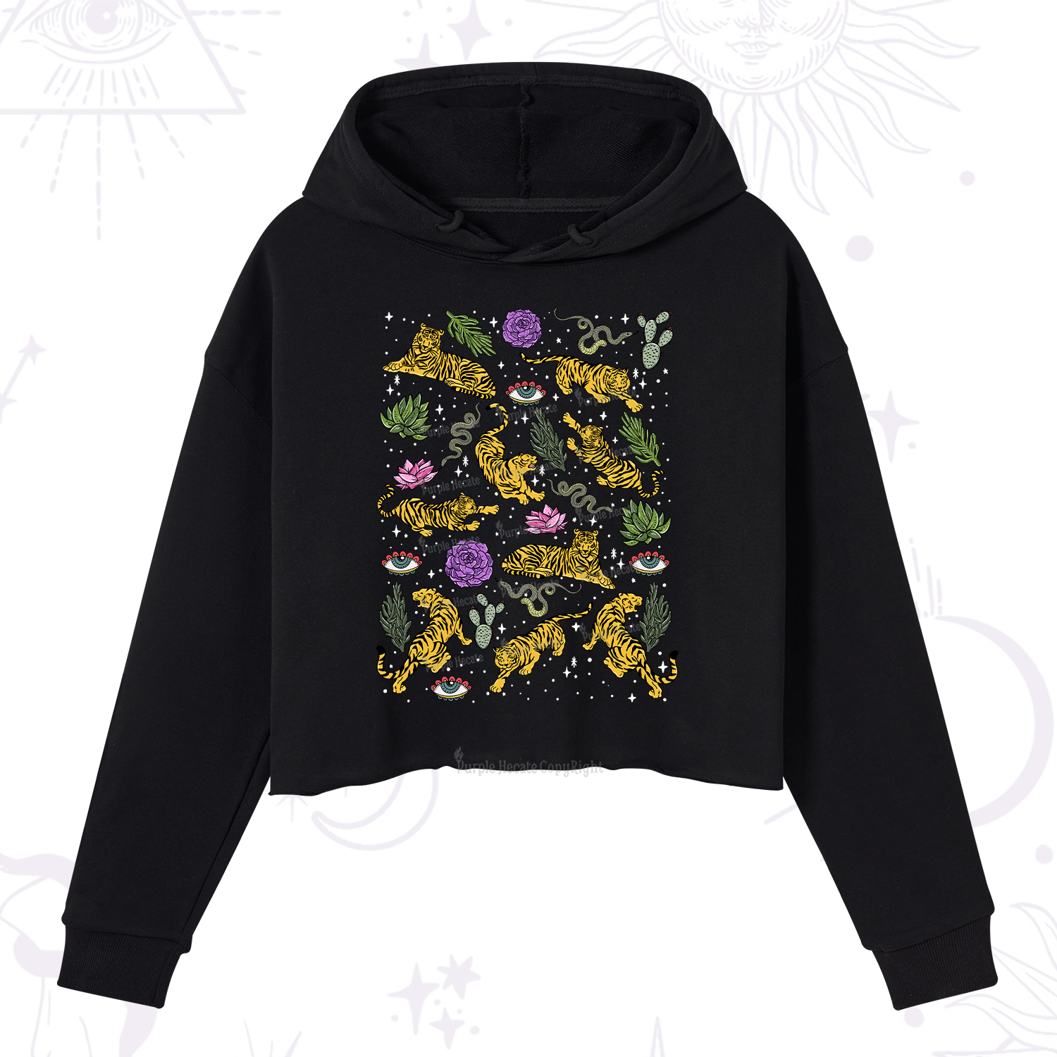 Purplehecate Desert Tiger Crop Hoodie