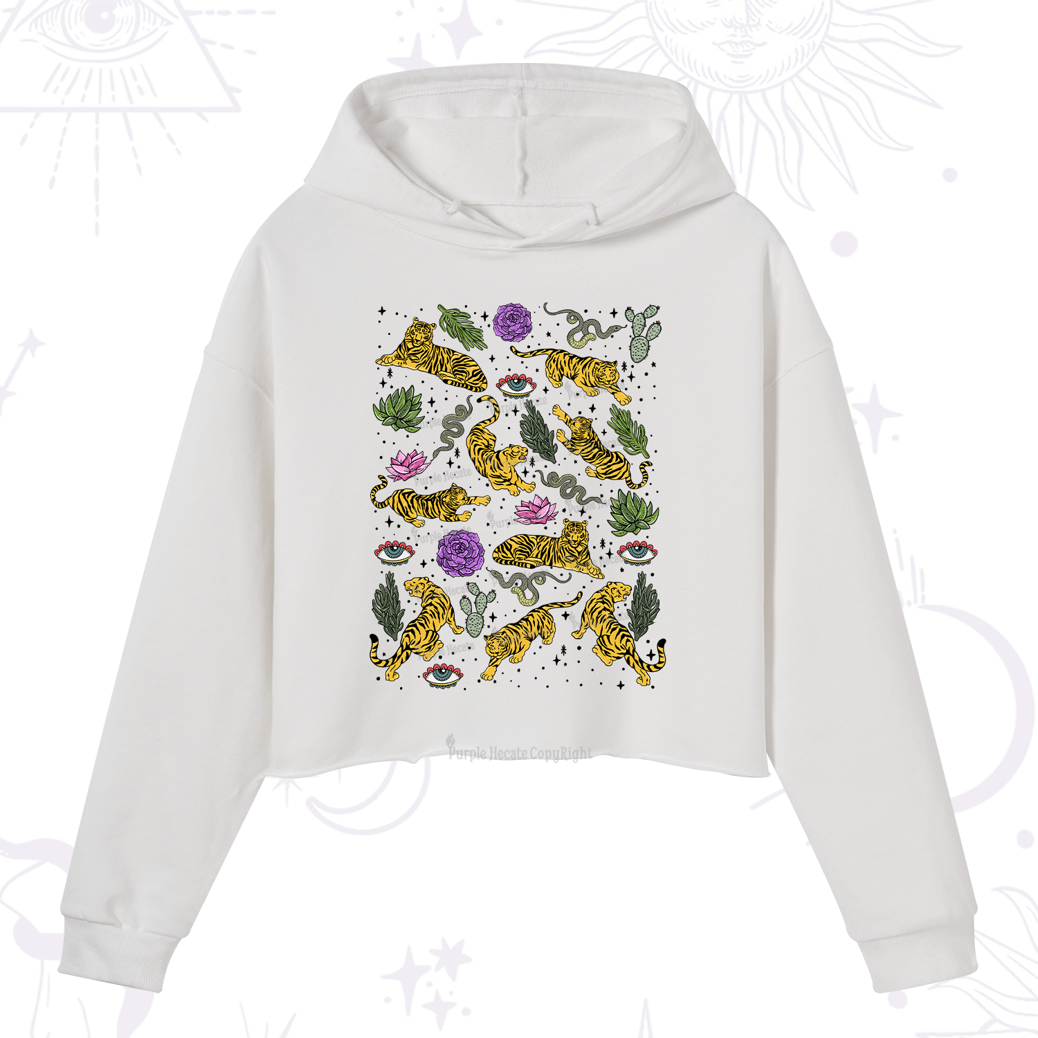 Purplehecate Desert Tiger Crop Hoodie