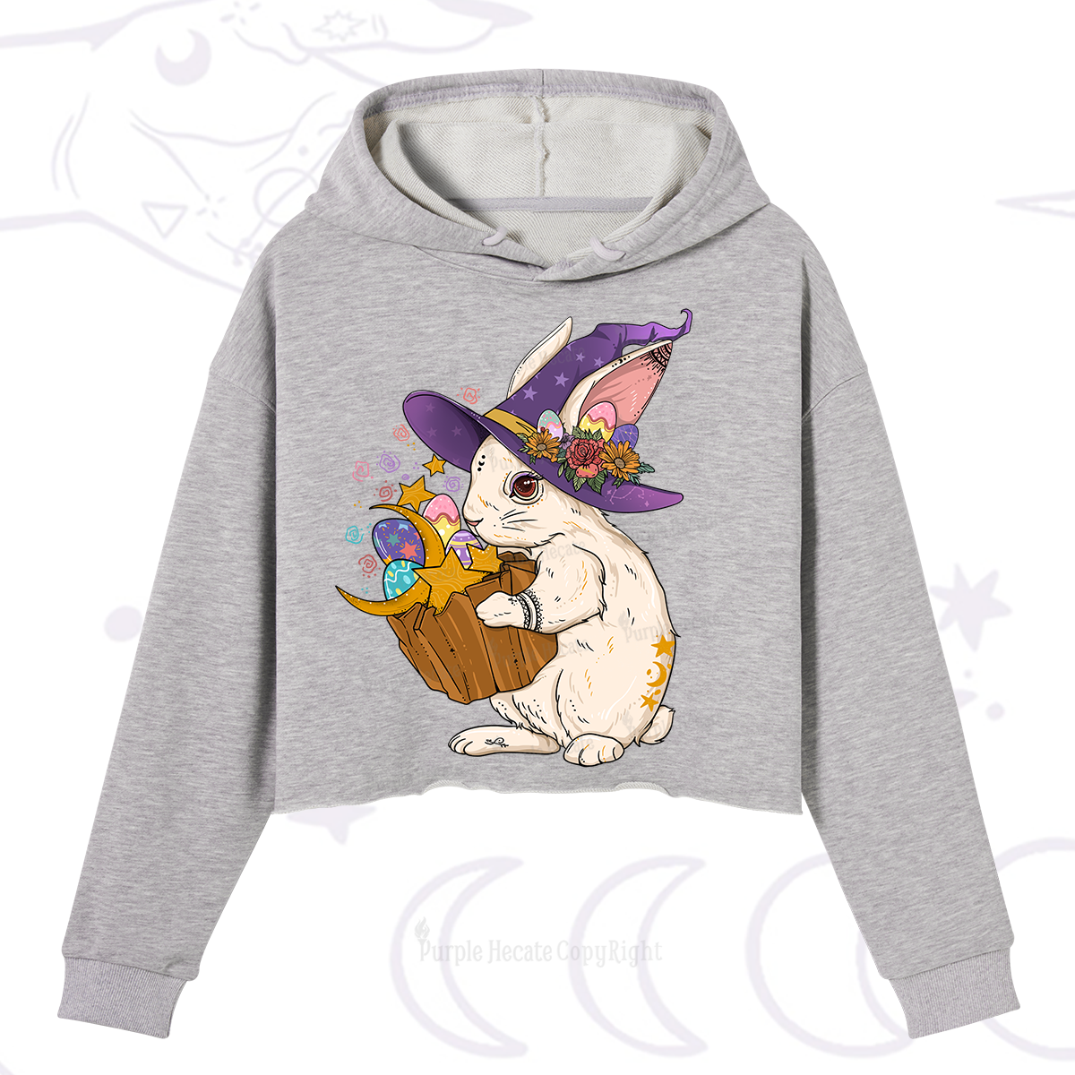 Purplehecate Enchanted Bunny Easter Crop Hoodie