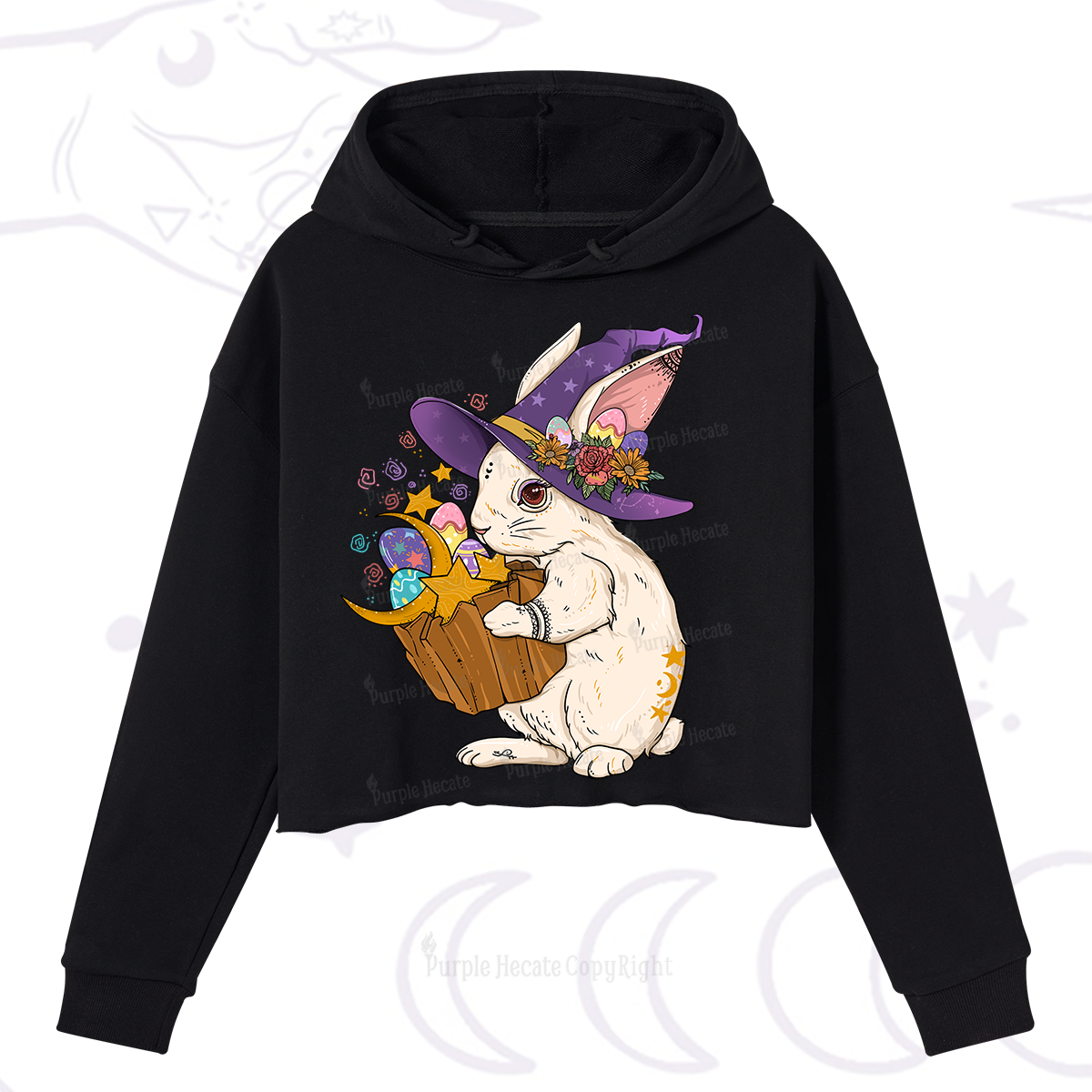 Purplehecate Enchanted Bunny Easter Crop Hoodie