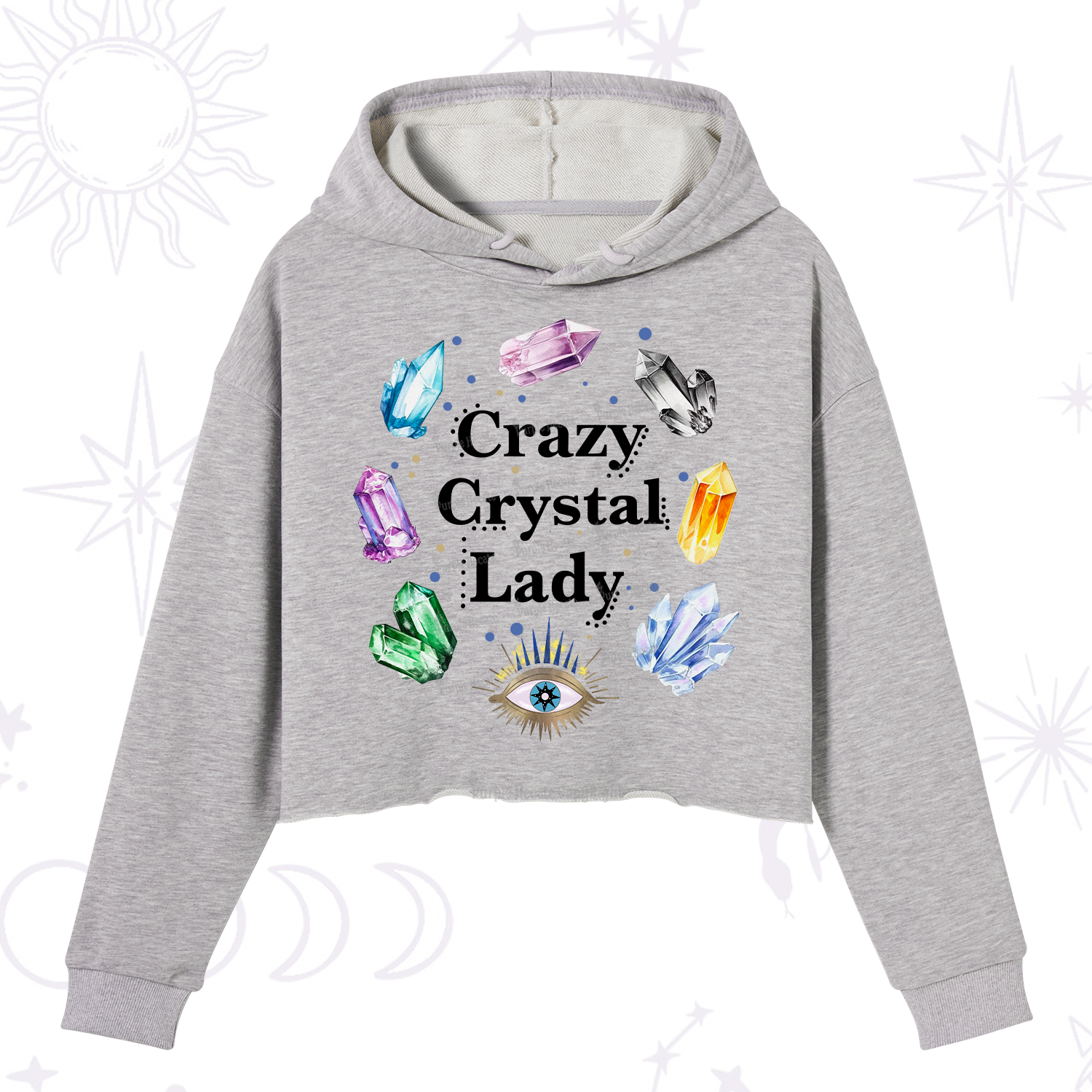 Purplehecate Crazy Crystal Lady Crop Hoodie