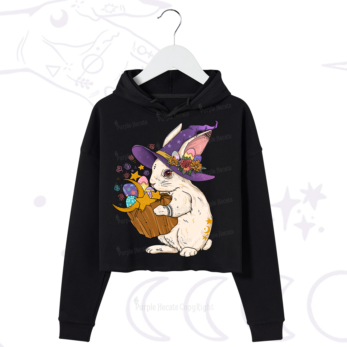 Purplehecate Enchanted Bunny Easter Crop Hoodie