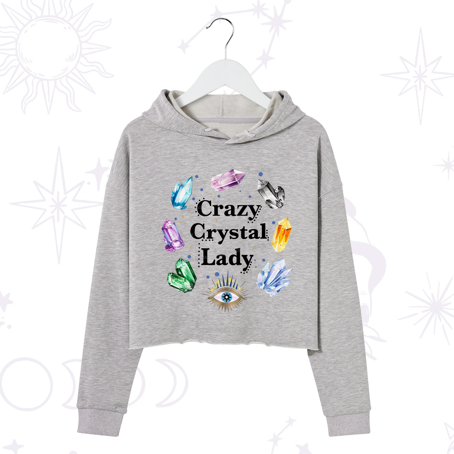 Purplehecate Crazy Crystal Lady Crop Hoodie