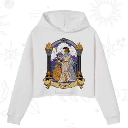 Purplehecate The Wise Goddess Athena Crop Hoodie