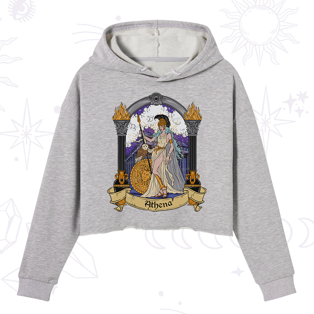 Purplehecate The Wise Goddess Athena Crop Hoodie