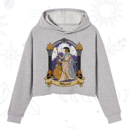 Purplehecate The Wise Goddess Athena Crop Hoodie