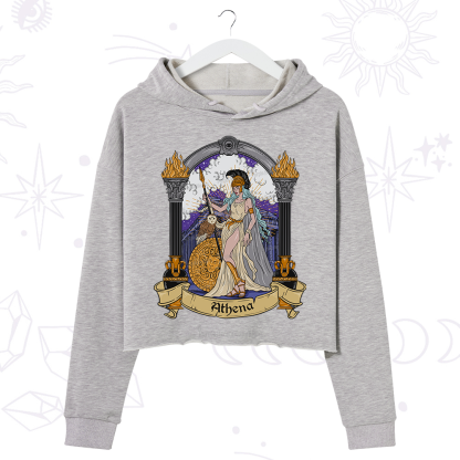 Purplehecate The Wise Goddess Athena Crop Hoodie