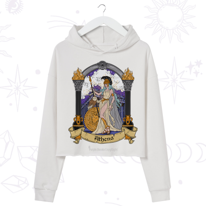 Purplehecate The Wise Goddess Athena Crop Hoodie
