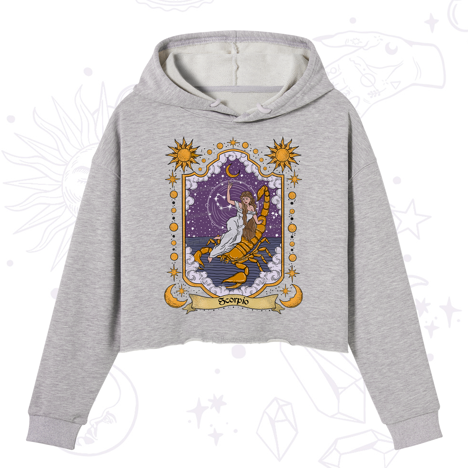 Purplehecate Scorpio Zodiac Crop Hoodie