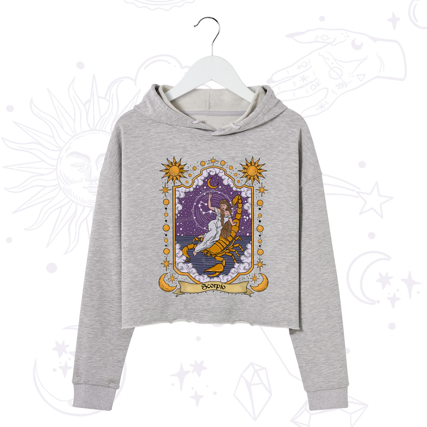 Purplehecate Scorpio Zodiac Crop Hoodie