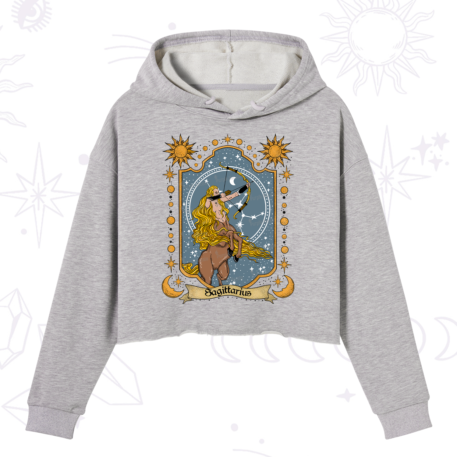 Purplehecate Sagittarius Zodiac Crop Hoodie