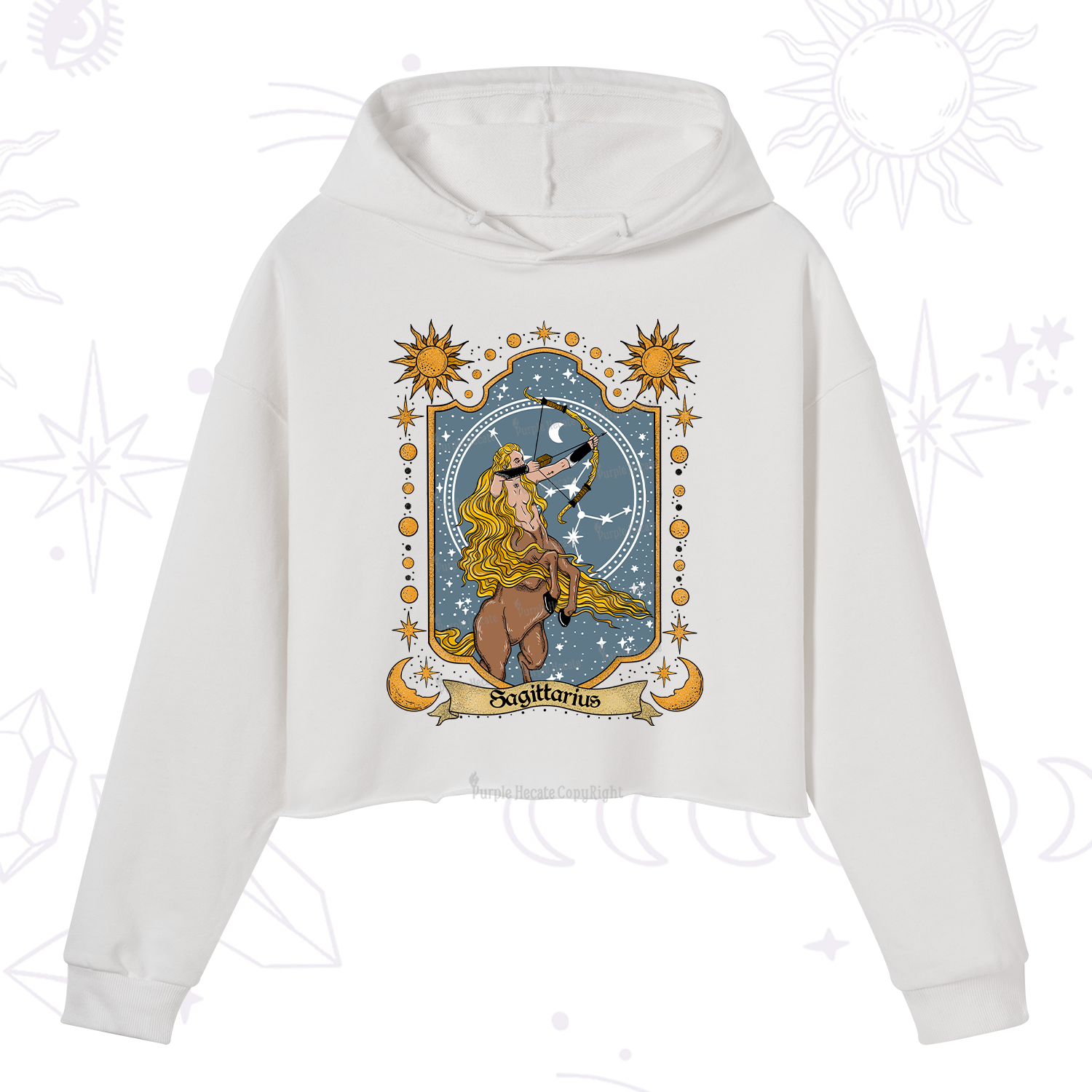 Purplehecate Sagittarius Zodiac Crop Hoodie