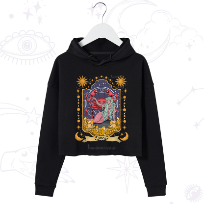Purplehecate Cancer Zodiac Crop Hoodie