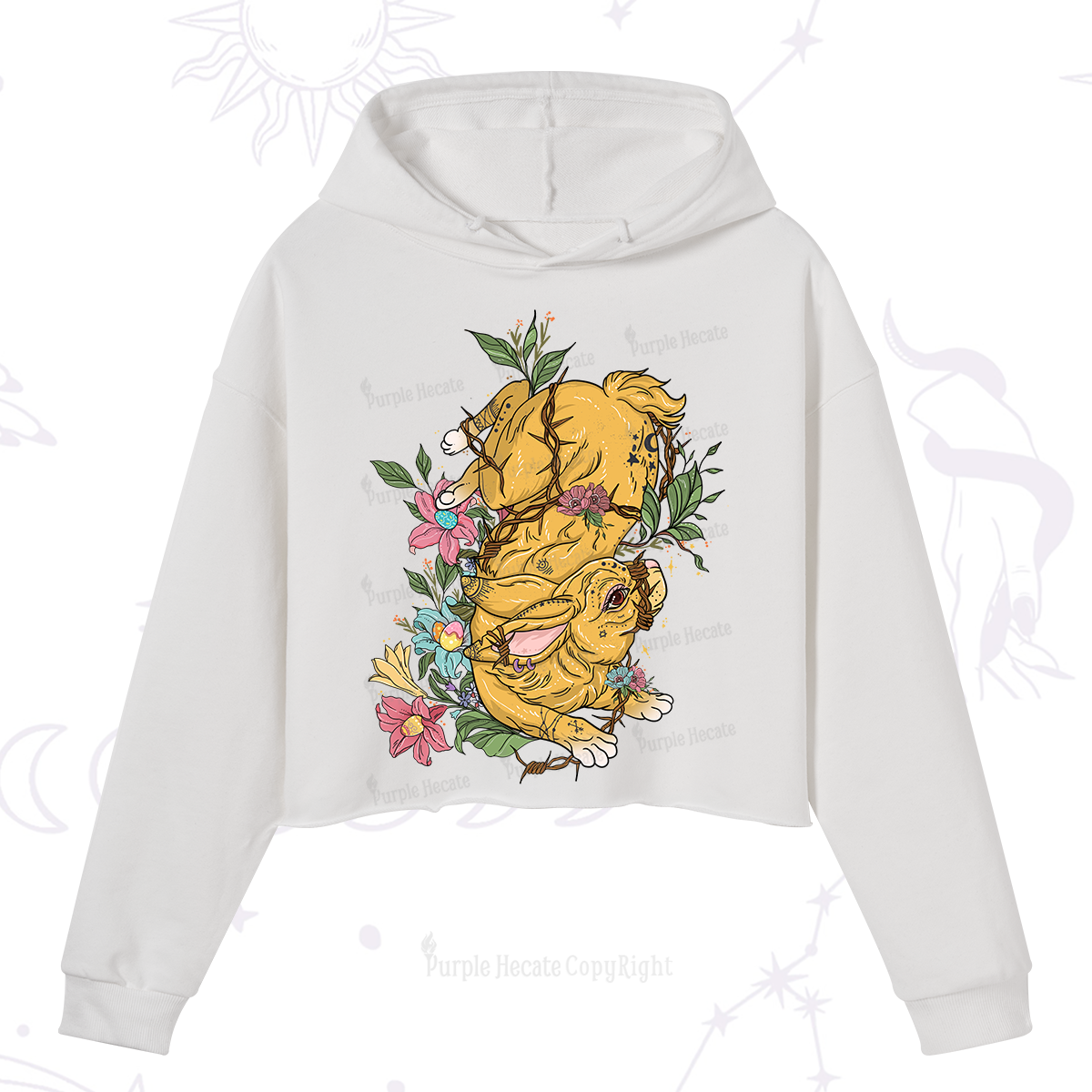 Purplehecate Thorn Bunny Easter Crop Hoodie